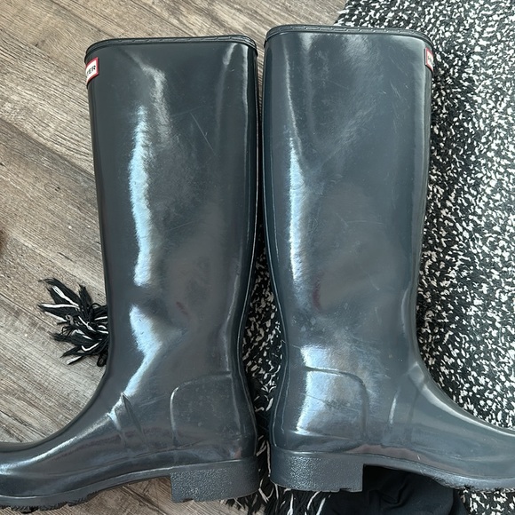 HUNTER TALL GLOSS RAIN BOOTS SIZE US 8 EU 39 - Picture 12 of 13
